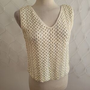 Vintage Shift Top / Iridescent White / Fits Medium - Large